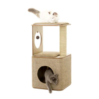 Factory Direct Sales 38*38*74CM Wooden Indoor Cat Tree House Cat Toys Eco-Friendly Cat Tree
