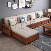 沙發 沙發椅 現代中式實木沙發簡約布藝沙發床家用小戶型客廳布藝儲物適用家具