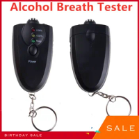 Professional Key Chain Alcohol Meter Analyzer Portable Keychain Red Light LED Flashlight Alcohol Breath Tester Breathalyzer