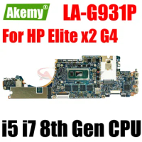 For HP Elite x2 G4 Laptop Motherboard EPM20 LA-G931P With i5 i7 8th Gen CPU 8G 16G RAM L67388-601 L67390-601 L67391-601