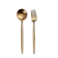 【吉來家】葡萄牙宮廷餐具-叉子+湯匙雙件組(食品級不鏽鋼/一體成型/厚實質料)