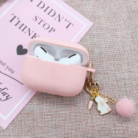 Silicone Case For apple airpods 1 2 Pro 3 Bluetooth Earphone Case For Air Pods Cover with Cute Cosmic Moon Cherry Rabbit Keyring