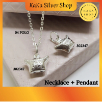 Ready Stock | Original Silver 925 Necklace POLO Chain + ( Zhao Cai Yuan Bao) Pendant