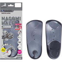 ASHIMARU 半掌鞋墊，日本製造，薄款，足弓支撐，適用於所有鞋型 (黑(和)NAGOMI) (S碼)