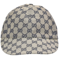 GUCCI 經典GG LOGO印花帆布25棒球帽(藍色)