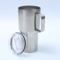 100pcs/Lot Car Tumbler Travel Mug With Handle 30oz 900ml Cup 18/8 Stainless Steel Insulated Vacuum 2-wall Glass With Slide Lid