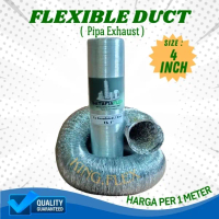 Flexible Ducting 4 inch Fleksibel Cerobong Pembuangan Asap Cooker Hood Exhaust Fan