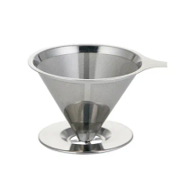 Reusable Coffee Filter Tea Strainer Stainless Steel Cone Coffee Filter Baskets Mesh Strainer Coffee Dripper with Stand Holder