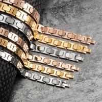 Anti-scratch Tungsten Bracelet for Men Women Gold-color Energy Hematite Magnetic Bracelets Benefits Couple Jewelry Waterproof