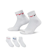 【NIKE 耐吉】襪子 中筒襪 運動襪 3雙組 U NK EVERYDAY PLUS CUSH ANKLE 白 DH3827-902