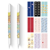 2pcs/lot Cute Cartoon Rabbit Bear Flower Crayon Shin Chan Cover Film Sticker Skin for Apple Pencil 2