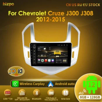 Hizpo 2din Android 12 Car Radio Multimidia For Chevrolet Cruze J300 J308 2012-2015 Video Player Navigation GPS Head Unit Carplay