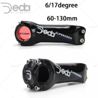 Custom Deda Full Carbon Fiber Black Glossy MTB/Road Bike Angle 6/17 Degree Stem 31.8mm*60-130mm Mountain Bicycle Parts