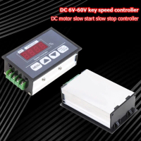 Digital Display Motor Speed Controller DC 6-60V 30A PWM Stepless Governor Switch for Household Elect
