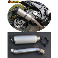 Motorcycle Muffler Exhaust Mid Pipe for ZX-10R 2010-2020 Titanium Alloy Motorcycle Exhaust Muffler Escape Link Pipe for ZX10R