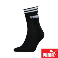 PUMA 經典雙條紋運動中筒襪1雙裝 619172黑