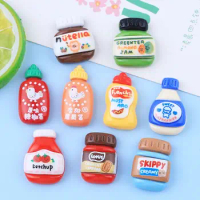 9Pcs/set Cute Drink Bottle Fridge Stickers Mini Drink Bottle Seasoning Bottle Miniatures Glossy Seasoning Bottle DIY Food Toy