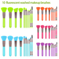 10 fluorescent makeup brush set eyeshadow makeup brushes fenty beauty cosmetic bag make up foundation Blush for face tools
