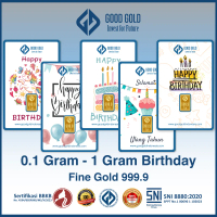 Logam Mulia Good Gold 0.25 Gram edisi Birthday/ Emas Batangan Good Gold 0,25gr seri Ulang Tahun