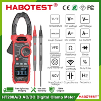 HABOTEST HT208A/D Digital Clamp Meter Meter Multimeter Pinza Amperimetrica True RMS High Precision C