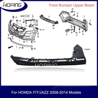 Hoping Front Bumper Upper Beam For Honda Fit For Jazz Hybird GE6 GE8 GP1 2009 2010 2011 2012 2013 2014 Headlight Bracket Support