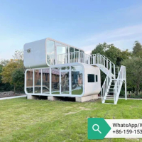 Factory built stackable tiny home luxury apple cabin pod movable garden cabin living room villa homestay cabin hotel