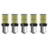 5Pcs LED Bulbs 1156 BA15S P21W 180degrees LED 144Smd Canbus Car Reversing Turn Signal Light High