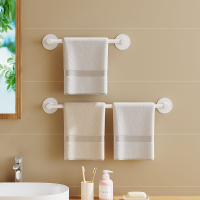 免打孔毛巾架衛生間日式創意單桿置物桿浴巾架掛鉤浴室掛架毛巾桿