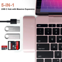 USB C Hub To Micro/SD Reader With 2 USB 3.0 87W PD Thunderbolt 3 USB Hub Adapter for 2021 iPad Pro M1 2020 MacBook Pro Air M1