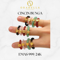 ORABELLA Cincin Bunga | Emas 999/24K (Batu Asli 4mm±)