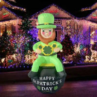 Fun Blow Up Leprechaun Lovely LED Blow Up Leprechaun Inflatable Toy Doll Indoor Outdoor Garden Decoration for Irish Festival
