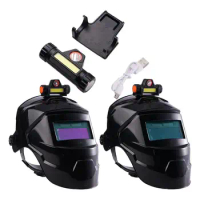 Welding Helmet Welder Mask With Rechargeable Headlight Solar Automatic Dimming Electric Welding Mask For Arc Weld Grind Cut