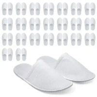 100-24Pairs Disposable Slippers Hotel Slippers Wedding Slippers Guests Party Home Shoes Portable Folding Non-slip Spa Slippers