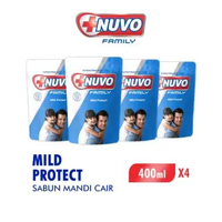 Nuvo Caring Blue Pouch Body Wash Mild Protect Refill 400 g x4 pcs