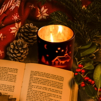 撿漏】1創意個性圣誕裝飾印花玻璃杯擺件香薰蠟燭杯北歐浪漫道具