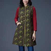 【古典美】48075刺繡配色長背心(棉麻/純棉/亞麻/中國風/漢服/茶禪服/手染服)