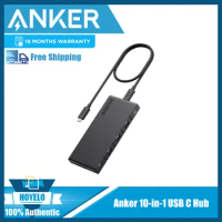Anker 10-in-1 USB C Hub,100W Power Transfer,Dual 4K HDMI,4 USB-A/USB-C Ports,Ethernet,SD Card Slot for Laptops