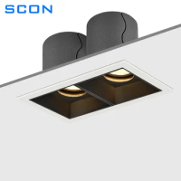 SCON Recessed LED Downlight Frame Square Spotlight 7W/12W/14W/24W/36W Anti Glare Minimalist Spot Light For Living Room Bedroom