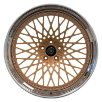 2 piece forged wheels polished 19 inch 19x9.5 19x12 alloy car rims for audi wheel hub Gold Finish Passenger Car Wheels