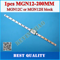 12mm Linear Guide MGN12 L= 200mm linear rail way + MGN12C or MGN12H Long linear carriage for CNC X Y Z Axis