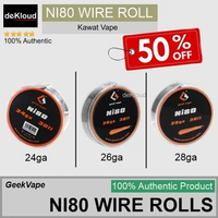 DISKON 50% Authentic GEEKVAPE NI80 WIRE ROLL | 22 24 26 28 30 ga awg kawat roll coil koil vape ZN01