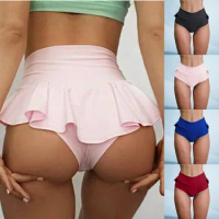 Plus Size 5XL Women Ruffle Panties Sport Dancewear Sexy Underwear Women High Waist Tennis Skirt Lingerie Thongs Female Underpant