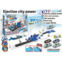 Ejection City Power 22Pcs Racing Track Car Mainan Anak Mobil Balapan