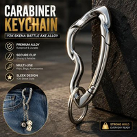 Karabiner Battle Axe Y2K Skena Gantungan Kunci Metal Keychain Pengait Tas Celana Fashion Outdoor Cam