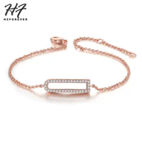 Hollow-out Geometric Simple Bracelet for Women Rose White Gold Color link Chian Fashion Jewelry H204 H212