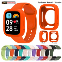 Official same model Silicone Strap For Redmi watch 3 Active Bracelet Wristbands+Protective Cover for Xiaomi Redmi watch 3 band