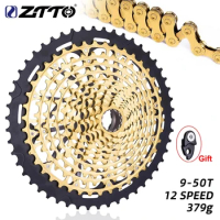 ZTTO MTB Golden 12 Speed 9-50T Cassette 12S Ultimate XD Full steel Cassette 9T 12S Mtb Bike Freewheel Sprocket k7 Bicycle parts
