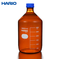 HARIO 茶色血清瓶 銀染處理 化工瓶 環保水瓶 Glass Bottle 耐熱玻璃 3800ml