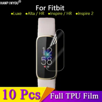 10Pcs For Fitbit Luxe Alta Inspire 2 HR SmartBand Ultra Clear Slim Soft TPU Full Cover Screen Protector Film -Not Tempered Glass