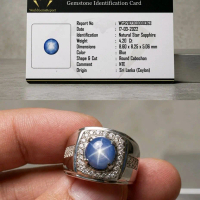 Cincin Simple Star Safir Burma Myanmar Ring + Bermemo